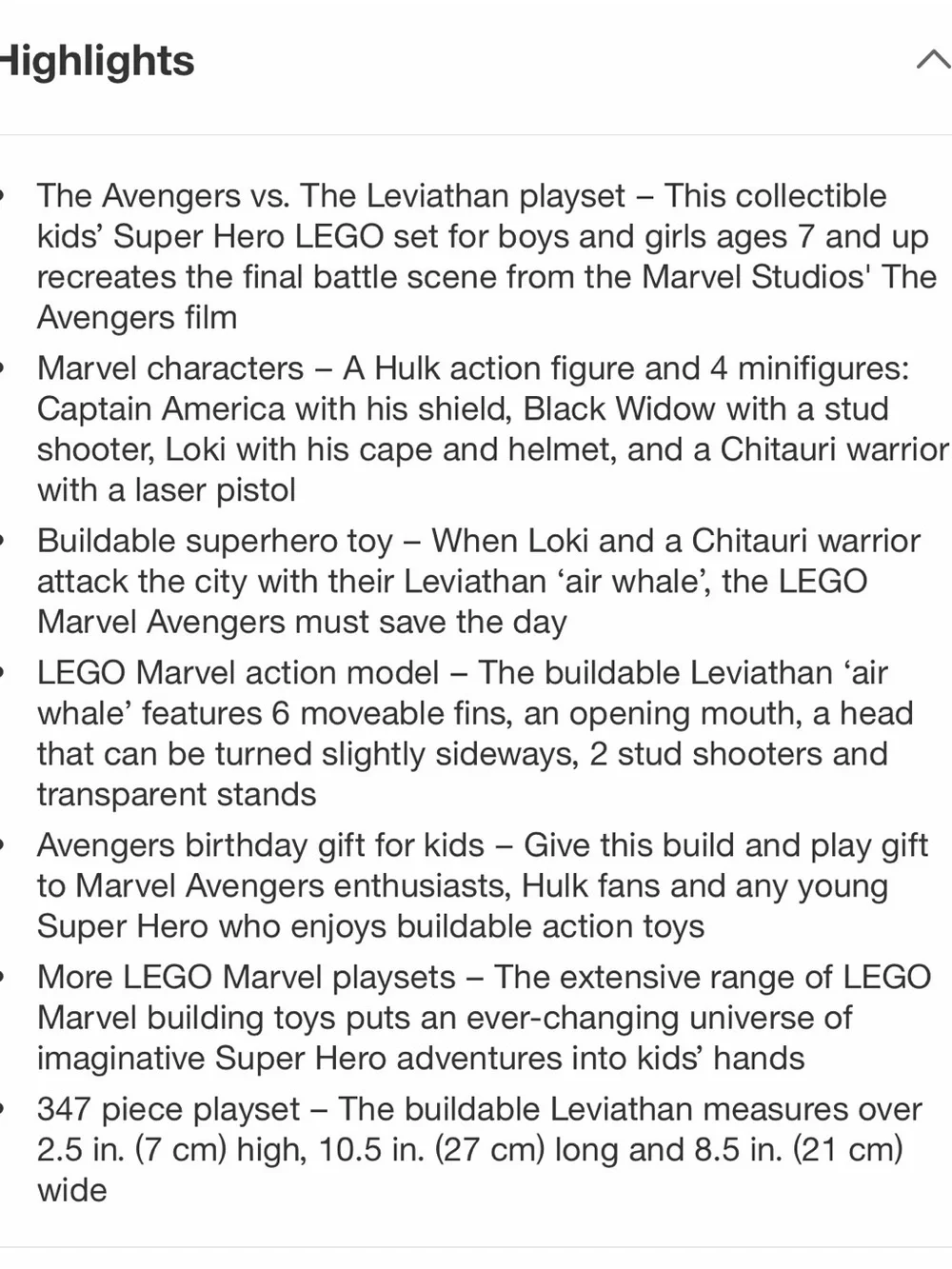 LEGO Marvel The Avengers vs. The Leviathan Superhero Toy 76290